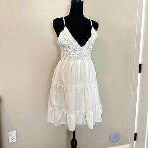 White ruffle summer dress